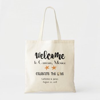 Welcome Bag  Destination Wedding (starfish) Tote Bag by PicturesByDesign at Zazzle