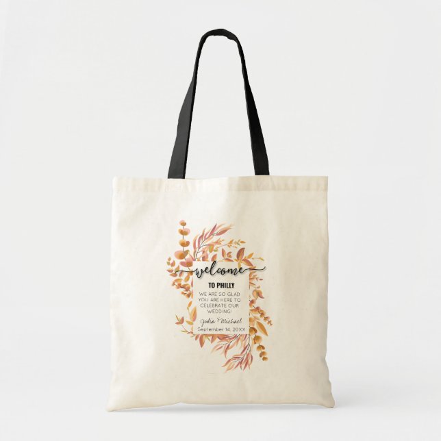Welcome Bag for Guests Hotel Fall Autumn Wedding (Front)