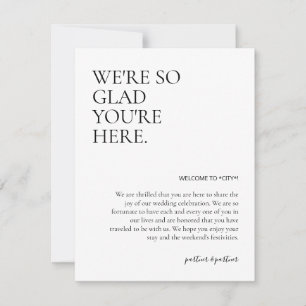 Welcome Bag Insert Note Card