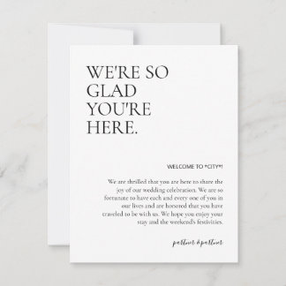 Welcome Bag Insert Note Card