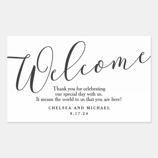 Welcome Bag Sticker for Wedding Guests (Front)