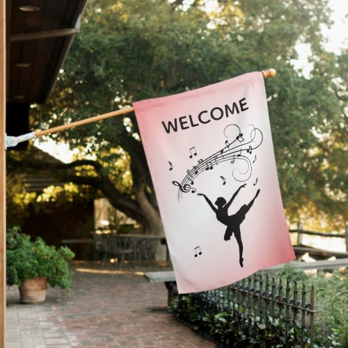 Welcome Ballerina Dancing with Music Pink