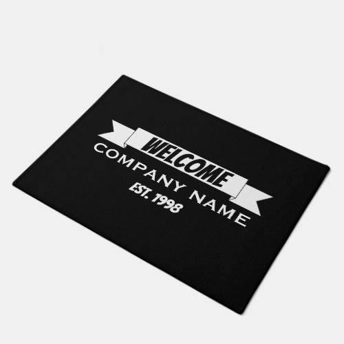 Welcome Banner Ribbon Company Name Doormat