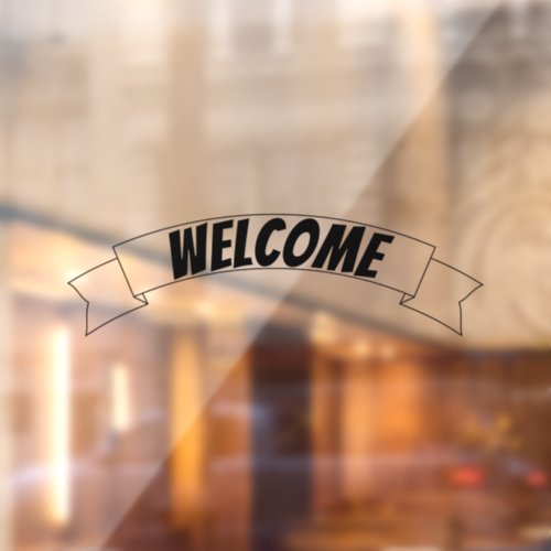 Welcome Banner Ribbon Window Cling