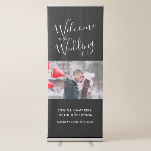 Welcome banner script personalized photo black