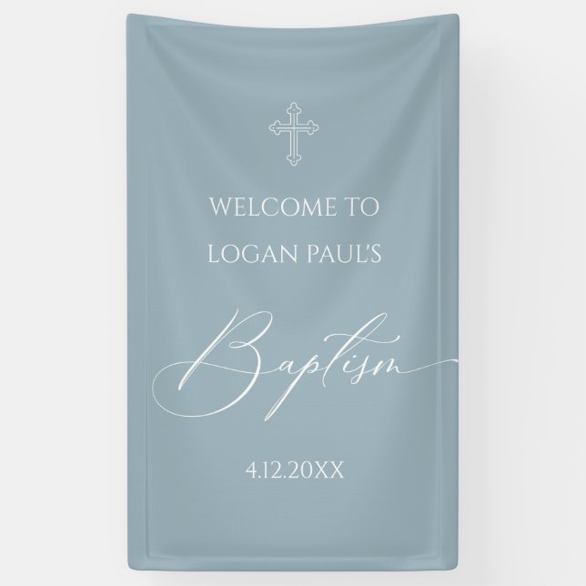 WELCOME BAPTISM banner custom BLUE (Vertical)