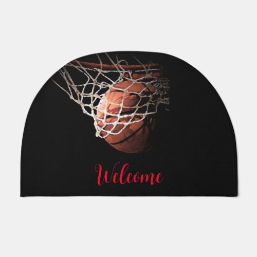 Welcome Basketball Ball  Net Doormat