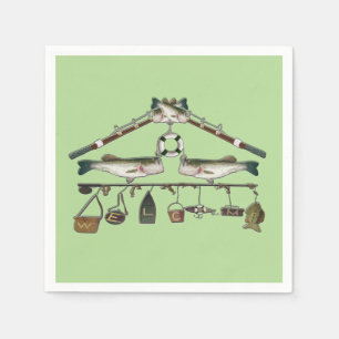 Welcome Bass Fish Paper Napkins
