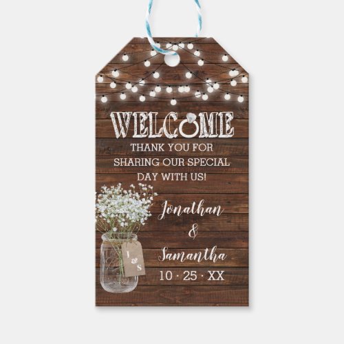 Welcome bbq I do couples shower rustic favor tag