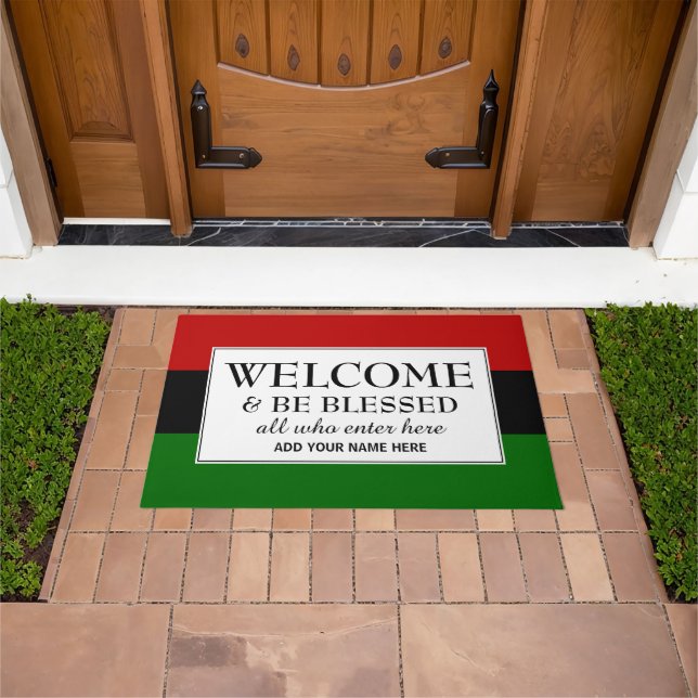 WELCOME BE BLESSED Pan African Doormat (Outdoor)