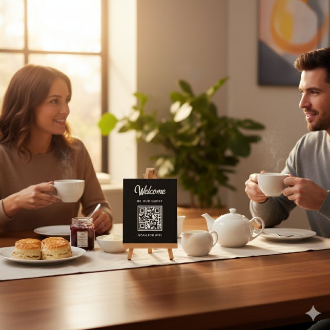 Welcome Be Our Guest Scan For QR Code Wifi Plaque (Creator Uploaded)