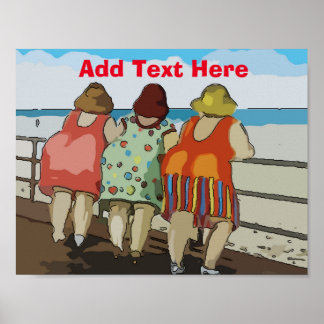 Welcome Beach Cartoon Poster