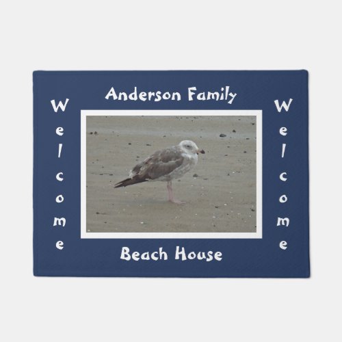 Welcome Beach House Artistic Seagull Ocean Animal Doormat