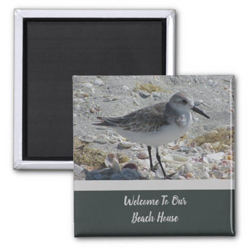 Welcome Beach House Coast Animal Shore Bird Guest Magnet