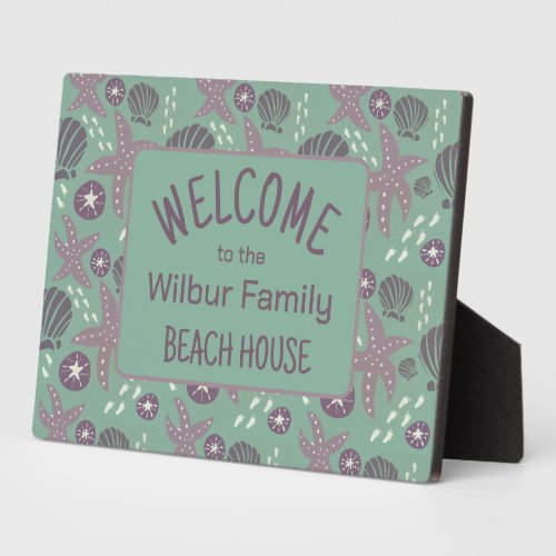 Welcome Beach House Coastal Sign Plaque