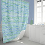 Welcome Beach House Modern Ocean Wave Pattern Shower Curtain at Zazzle
