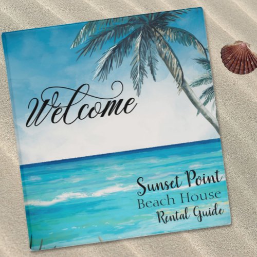 Welcome Beach House Rental Property Guest Book 3 R 3 Ring Binder