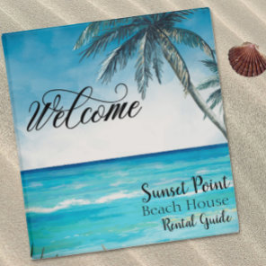 Welcome Beach House Rental Property Guest Book 3 R Ring Binder