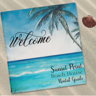 Welcome Beach House Rental Property Guest Book 3 R Ring Binder