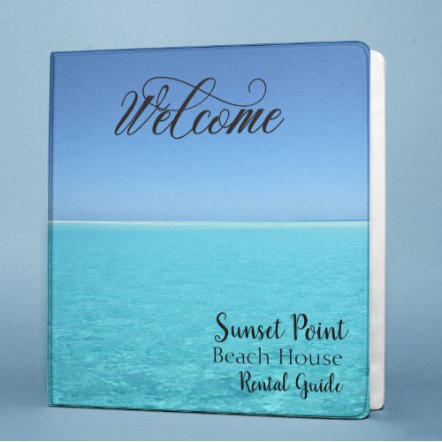 Welcome Beach House Rental Property Guest Book 3 Ring Binder