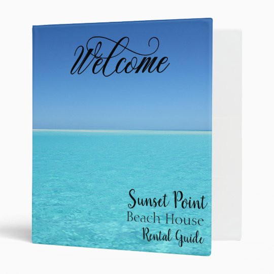 Beach House Rental Property Guest Book 3 Ring Binder