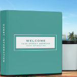 Welcome Beach Vacation Guest Information 3 Ring Binder<br><div class="desc">Modern guest information binder features a minimal design in a stylish tropical turquoise color palette. "Welcome" and custom address and guest information subject presented in simple font in a white window with a coordinating frame. Shown with a custom welcome message, address and guest information and on the front in modern...</div>