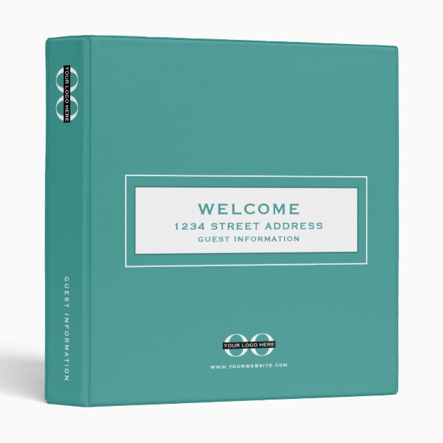 Welcome Beach Vacation Guest Information Logo 3 Ring Binder (Front/Spine)