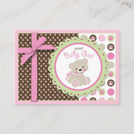Customizable Welcome Bear Girl Reminder Notecard Business Card Templates