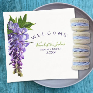 Welcome Beautiful Wisteria Brunch Custom Name Napkins