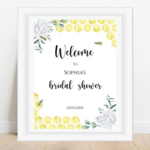 Welcome - Bee floral - Bridal shower Poster