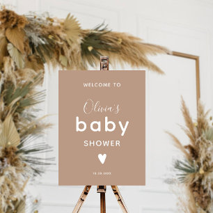 Welcome Beige Neutral Baby Shower Foam Board