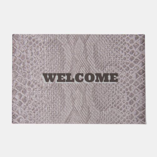 Welcome Beige Snakeskin  Doormat