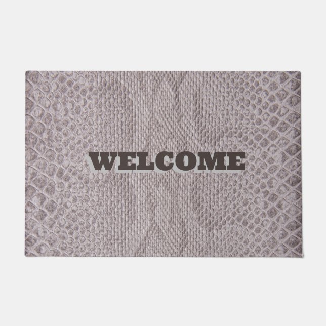 Welcome Beige Snakeskin  Doormat (Front)