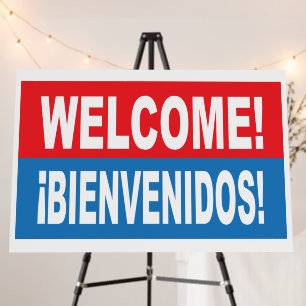 Welcome Bienvenidos English Spanish Foam Boards