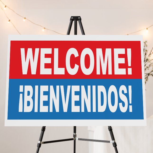 Welcome Bienvenidos English Spanish Foam Boards (In Situ (Stand))