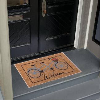 Welcome Bike Doormat, Funny Cycle Mat Decor
