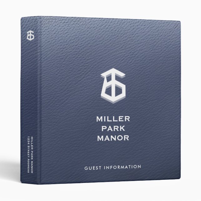 Welcome Binder for Vacation Rental Blue (Front/Spine)