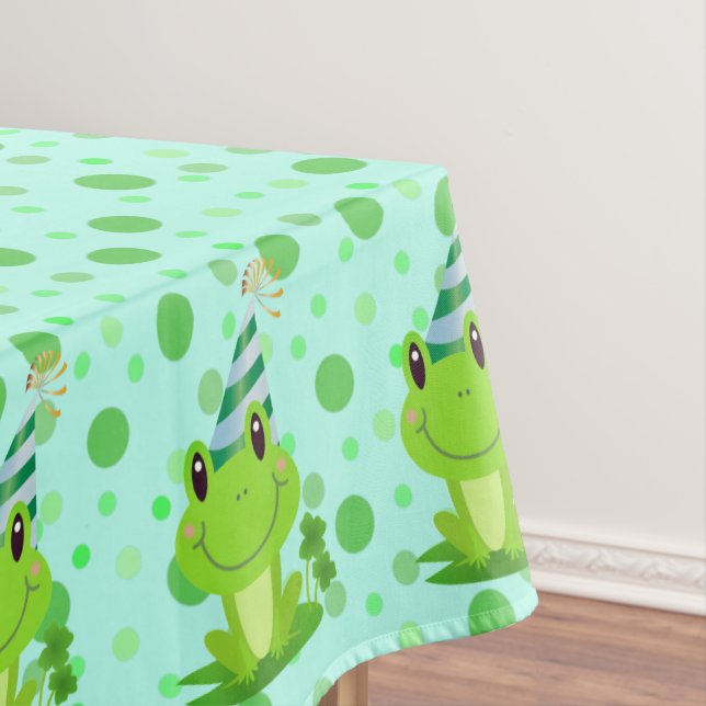 Welcome Birthday Party | Frog Tablecloth (In Situ)