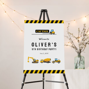 Welcome Birthday Party Sign Construction Theme