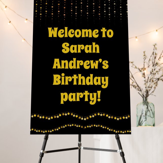 Welcome birthday party sign personalized (In Situ (Stand))