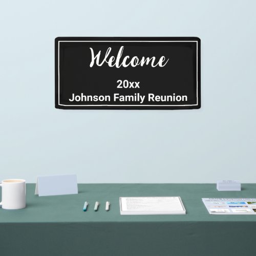 Welcome Black and White Name Family Reunion