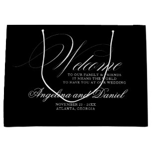 Welcome Black Bags For Wedding Guests