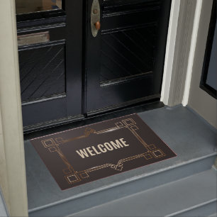 WELCOME BLACK STYLISH DOORMAT