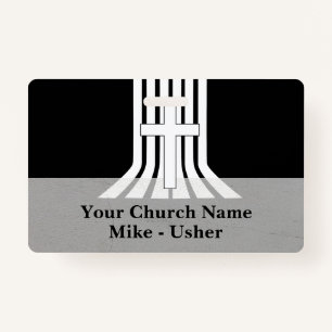 Welcome Black White Christian Church Usher Badge