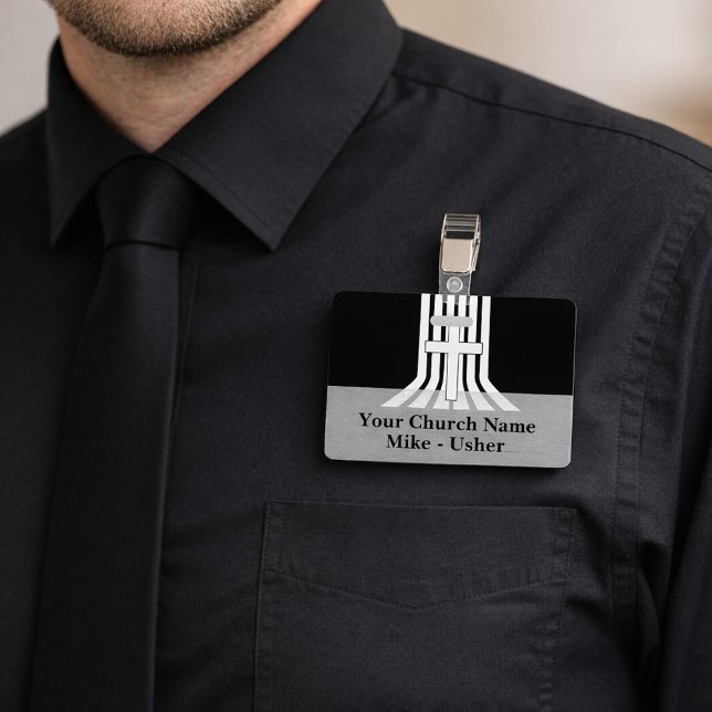 Welcome Black White Christian Church Usher Badge (Creator Uploaded)