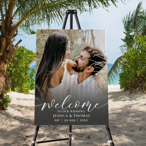 Welcome Black  White Wedding Signage Foam Board