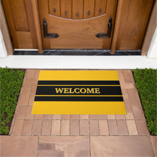 Welcome black &yellow Door Mat
