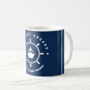 Welcome Blue Anchor Nautical sailing Boat Custom Coffee Mug