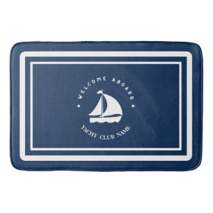 Welcome Blue Anchor Nautical sailing Boat DIY Name Bath Mat