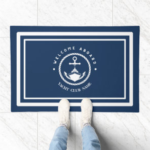 Welcome Blue Anchor Nautical sailing Boat DIY Name Doormat